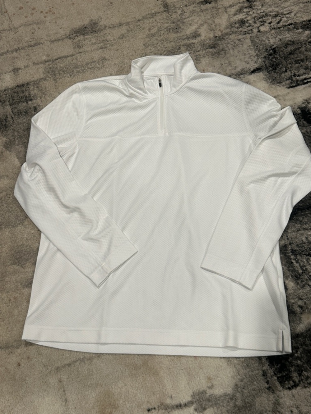 Lands' End White Quarter-Zip Performance Pullover